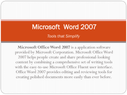 Microsoft Word 2007 - Hailey College of Commerce