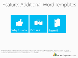 Feature: Additional Word Templates