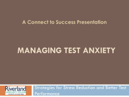 Managing Test Anxiety - Riverland Community College