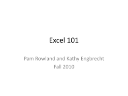 Excel 101 - Dakota State University
