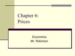 Chapter 6: Prices
