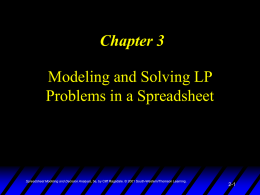Spreadsheet Modeling & Decision Analysis: