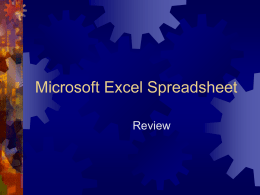 Microsoft Excel Spreadsheet