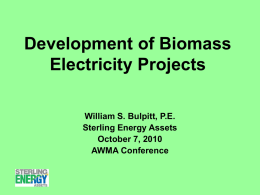Development of Biomass Energy Projects