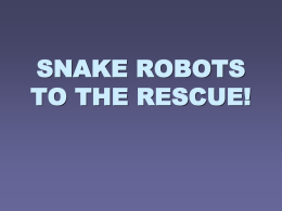 SNAKE ROBOTS TO THE RESCUE