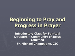Lecture XVII: The Practice of Prayer