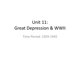 Unit 11: Great Depression & WWII