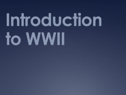 Introduction to WWII
