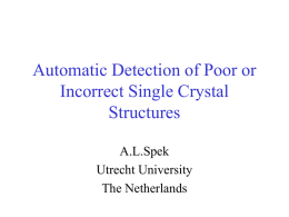 Automatic Detection of Poor or Incorrect Single Crystal