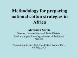 Methodology for preparing national cotton strategies in Africa