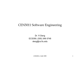CEN5011 Software Engineering