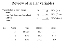 Review of scaler variables