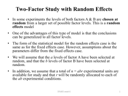 Two-Factor Study with Random Effects