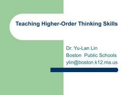 Higher Order Thinking Skills in Teaching Chinese