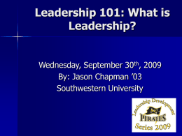 Leadership 101: What is Leadership?
