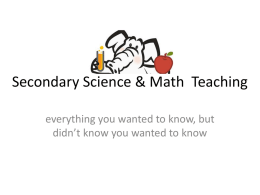 Secondary Science Teaching