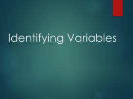 Identifying Variables - science