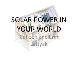 SOLAR POWER IN YOUR WORLD