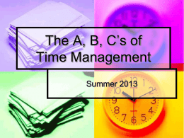 Time Management - Lake–Sumter State College