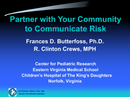 Partner with Your Community to Communicate Risk