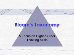 Bloom’s Taxonomy