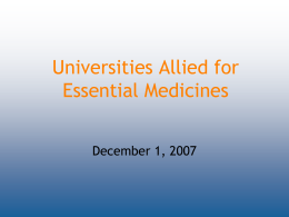 Getting to the essential - Universities Allied for