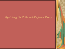 Revisiting the Pride and Prejudice Essay