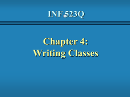 Chapter 4: Writing Classes - University at Albany, SUNY