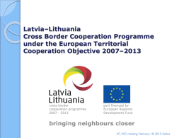 Latvia–Lithuania Cross Border Cooperation Programme under