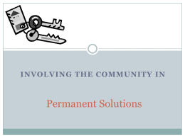 PERMANAENT SOLUTIONS - FM Coalition for Homeless Persons