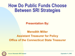 How Do Public Funds Choose Between SRI Strategies