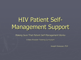 HIV Patient Self-Management Support