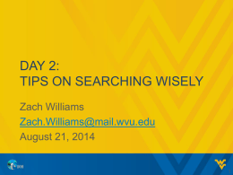 Day 2:Tips on Searching Wisely
