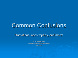 Common Confusions - Tri-County Technical College