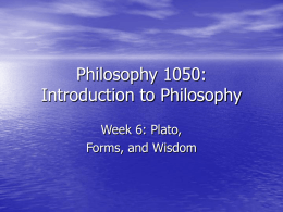Philosophy 1050: Introduction to Philosophy