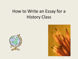 How to write an essay for a history class.