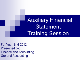 Auxiliary Financial Statements