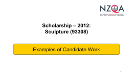 Visual Arts 2012 - Scholarship Sculpture exemplars