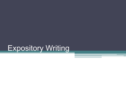 Expository Writing - Mount Logan Middle School