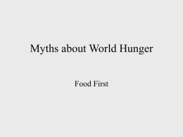 Myths about World Hunger