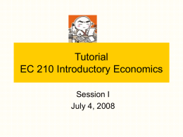 Tutorial EC 210 Introductory Economics
