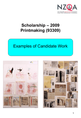 Visual Arts 2009 - Scholarship Printmaking exemplars