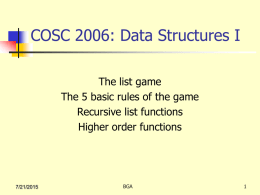 COSC 2006 Data Structures I