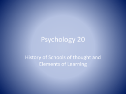 Psychology 20 - Bev Facey Community High School