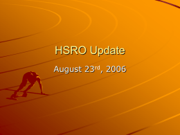 HSRO Update