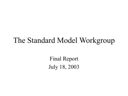 The Standard Model Workgroup