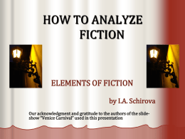 How to Analyze Fiction by I. Schirova