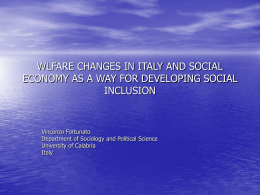 WLFARE CHANGES IN ITALY AND SOCIAL ECONOMY AS A …