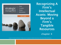 Recognizing A Firm’s Intellectual Assets: Moving Beyond a