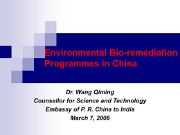 Bio-remediation Programmes in China